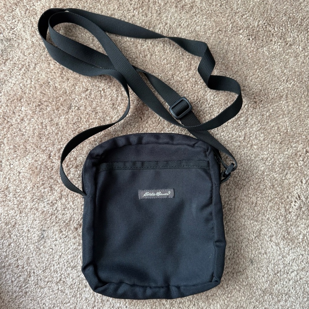 Eddie Bauer Cross Body Travel Bag Unisex Black Utility Multi Pockets